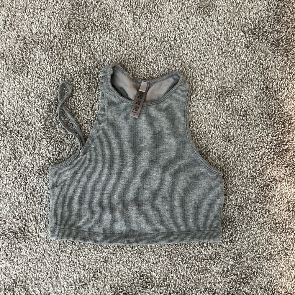 SKIMS soft lounge raw-edge crop top